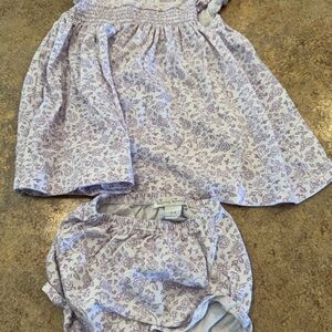 Kissy Kissy Lavender Floral Dress and Diaper Cover Set